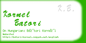 kornel batori business card